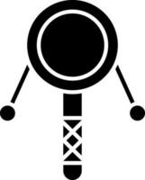 Flat style rattle drum icon in Black and White color. vector