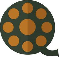 Black and brown round film reel. vector