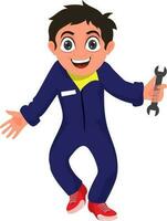 Cartoon character of a mechanic. vector