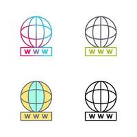 icono de vector de world wide web único