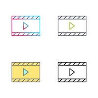 icono de vector de video y animación único