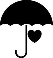 ilustración de corazón con paraguas para caridad concepto. vector