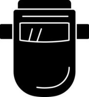 Flat style welding mask icon in Black and White color. vector