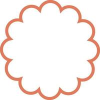 Flower design sticker, label, tag icon in red color. vector