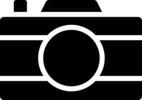 Flat style digital camera icon in Black and White color. vector