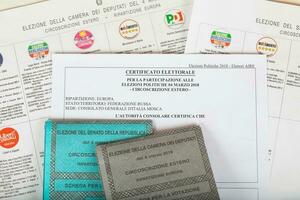 Moscow, Russian Federation. 02 14 2018. Electoral package for Italian residents abroad. photo