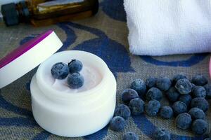 Face cream with blueberry seed oil photo