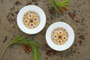 Assidat zgougou - traditional tunisian dessert prepared for celebration the birth of prophet photo