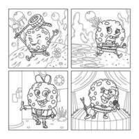 Activity Sponge Sea in Underwater Coloring Pages vector