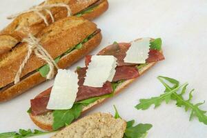 Sandwiches with rucola photo