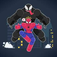 Super Human Spider Fight The Enemy Monster vector