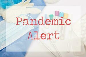 Pandemic  alert. Medical analysis items - background. photo