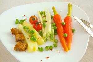 Diet lunch - steamed vegetables photo