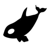 orca vector ilustración en negro