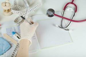 A set of medical tools for monthly check photo