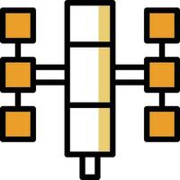 ilustración de vector de satélite en un fondo. símbolos de calidad premium. iconos vectoriales para concepto y diseño gráfico.