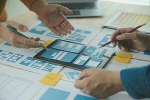 UX UI and Programming development technology. photo