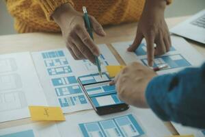 UX UI and Programming development technology. photo