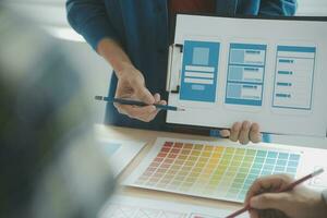 UX UI and Programming development technology. photo