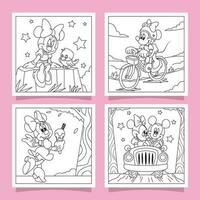 Pretty Little Mouse Coloring Book vector