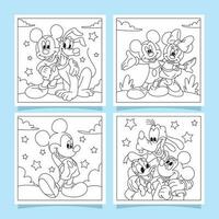 Little Mouse And Friend Coloring Book Design vector