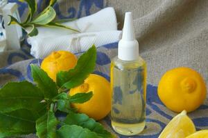 Hair serum with bergamot essential oil photo