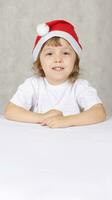 Boy in Santas hat photo