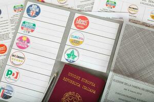 Moscow, Russian Federation.02 14 2018. Electoral package for Italian residents abroad, photo