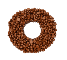 Alphabet O made of chocolate Chips Chocolate Pieces Alphabet Letter O 3d illustration png