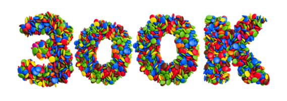 300 000 de multicolore arc en ciel des sucreries de fête isolé 3d illustration png