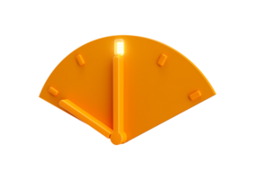 klocka tid 3d skivad skära uppsättning av orange bakgrundsbelyst timme akryl nål i pastell färger. minimal kreativ begrepp. 3d tolkning 3d illustration png