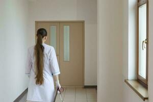 Medical sister in the hospital corridor photo