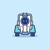 simple modern cute robot with wheels cartoon icon vector Illustration design