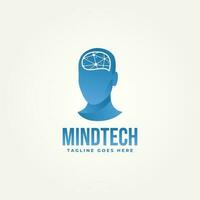 creative mind technology icon logo template vector illustration design. simple modern human brain technology logo concept