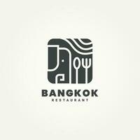 minimalista tailandés Bangkok cocina icono logo modelo vector ilustración diseño. sencillo moderno icono de asiático comida o Tailandia restaurante menú