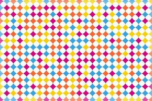 Colorful quilted square mosaic grid geometric background. Vector pattern.