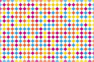 Colorful quilted square mosaic grid geometric background. Vector pattern.