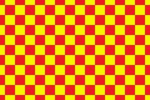 Red and yellow chess board pattern. Checkered squares background vector art.