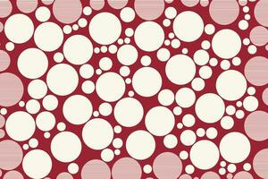 Red and white random circle mosaic pattern. Vector background.