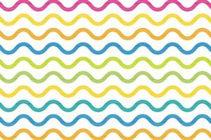 Pink, orange, blue, green, and yellow wavy line pattern. Colorful waves vector background.