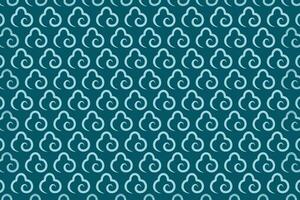 Cyan blue morrocan cloud seamless pattern. Arabic clouds background vector illustration.