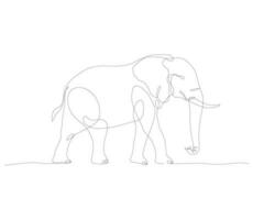 Elephant line art design. Elephant wildlife decorative design element. Elephant line art icon. Elephant in continous line style drawing. Vector illustration