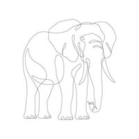 Elephant line art design. Elephant wildlife decorative design element. Elephant line art icon. Elephant in continous line style drawing. Vector illustration