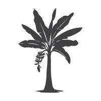 Banana Tree Silhouette Vector Icon. Vector Illustration of Banana Tree. Banana tree with fruit symbol. Banana tree sign. Vector illustration