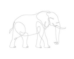 Elephant line art design. Elephant wildlife decorative design element. Elephant line art icon. Elephant in continous line style drawing. Vector illustration