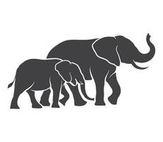 Elephant logo collection. Elephant with baby silhouette. Elephant icon symbol. Vector illustration