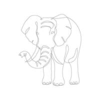 Elephant line art design. Elephant wildlife decorative design element. Elephant line art icon. Elephant in continous line style drawing. Vector illustration