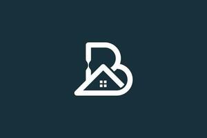 House logo design vector element with letter B concept