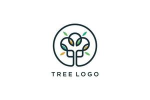 Tree logo design vector with modern creative concept