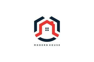 diseño de logotipo de casa moderna con concepto creativo vector